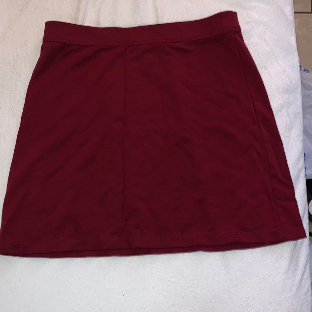 Dark red skirt